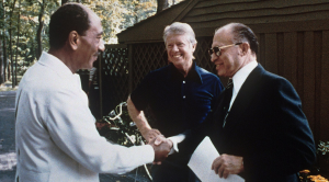 President Anwar Sadat, Prime Minister Menachem Begin, and President Carter